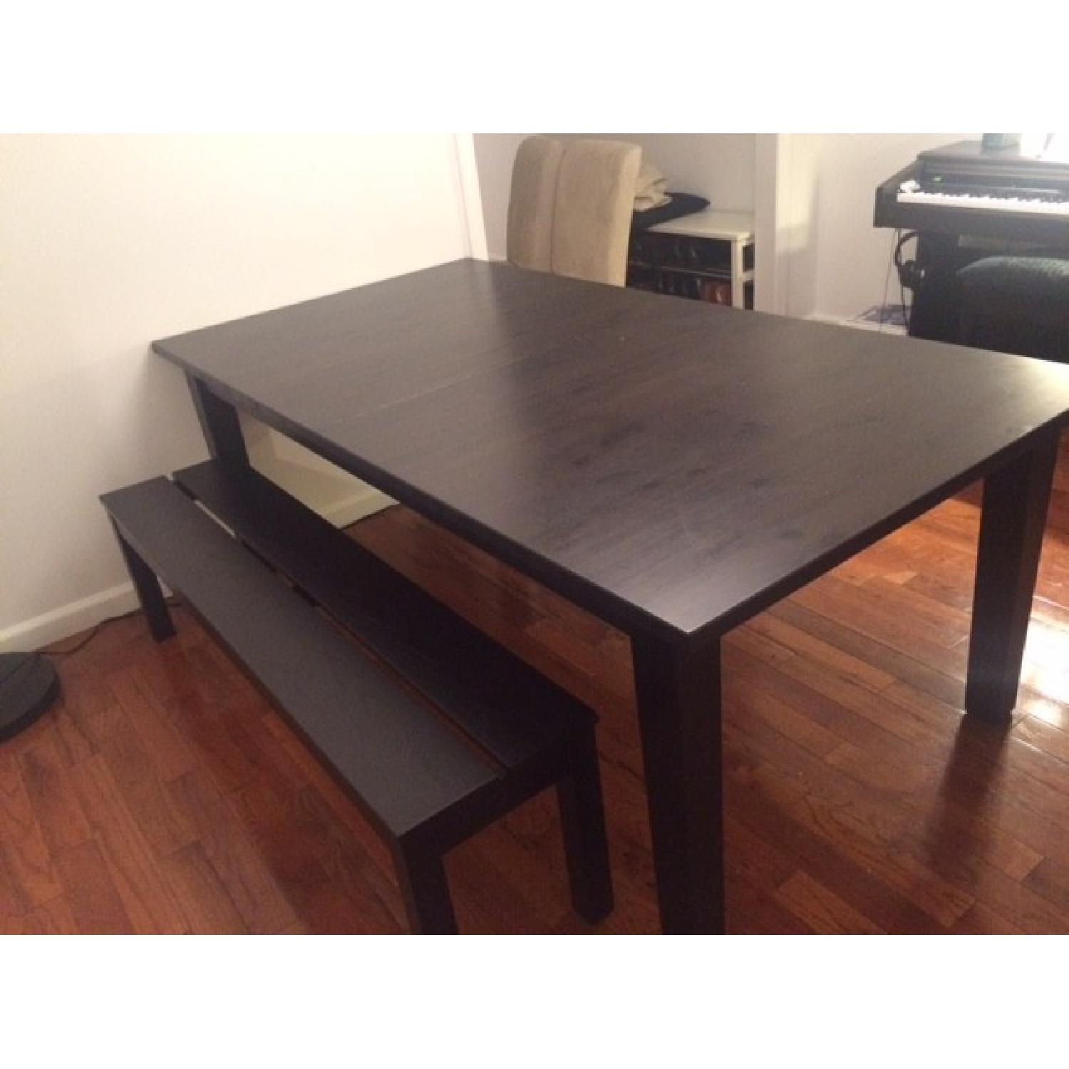 Ikea Expandable Dining Table w/ 1 Bench - image-1