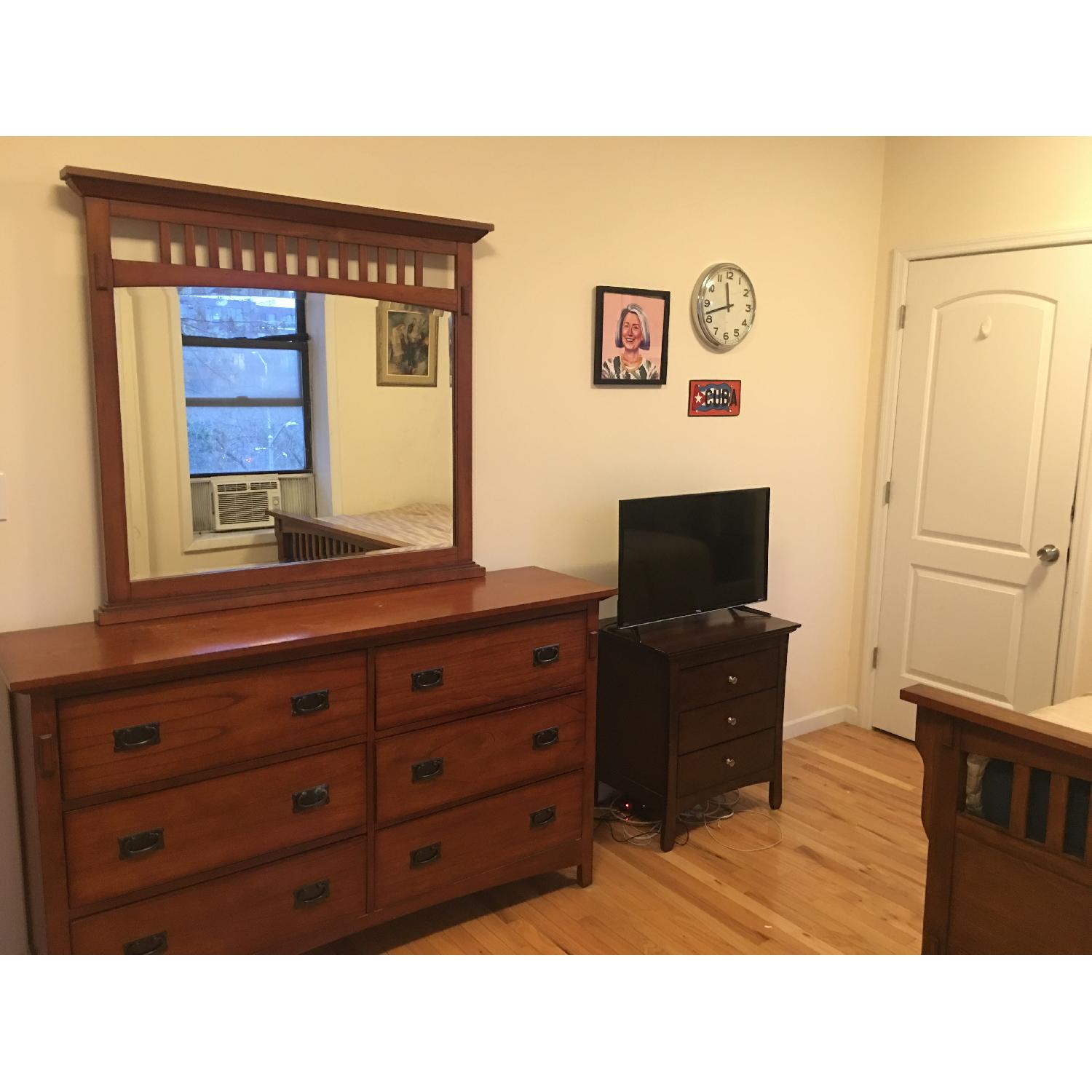 Bob's Dark Maple Wood Mission Oak Dresser w/ Mirror - image-4