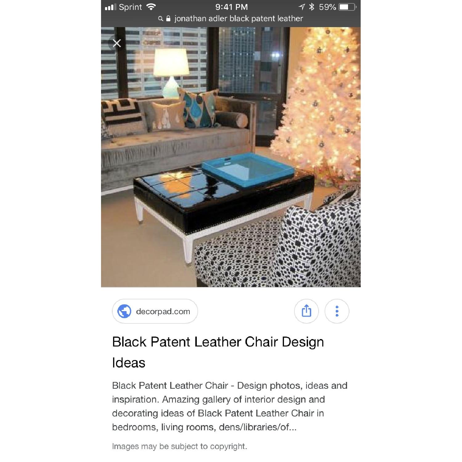 Jonathan Adler Patent Leather Ottoman/Coffee Table - image-2