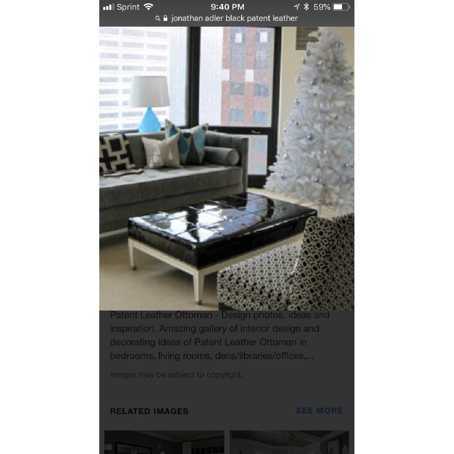 Jonathan Adler Patent Leather Ottoman/Coffee Table - image-3