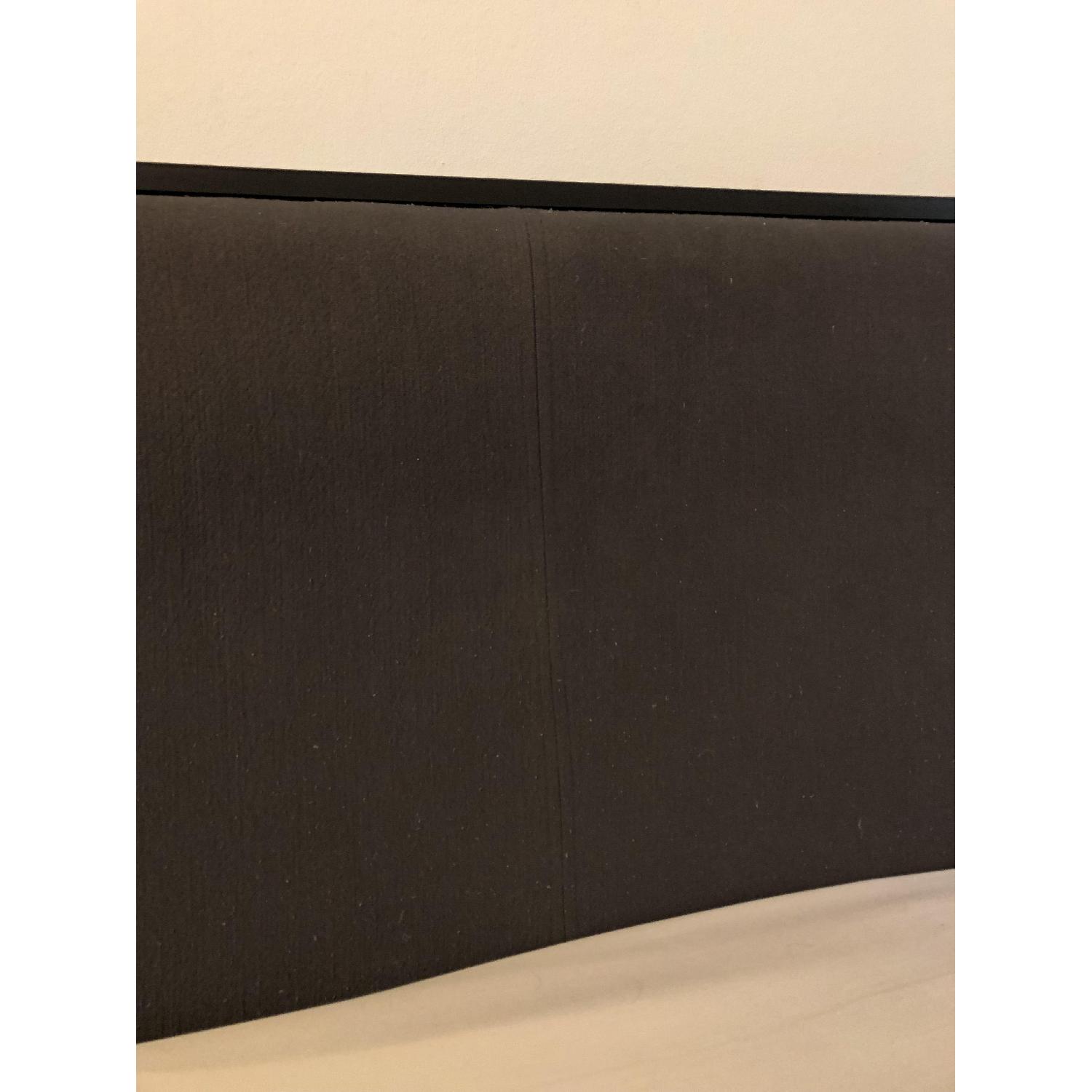 Crate & Barrel Metal Bed Frame w/ Upholstered Headboard - image-2