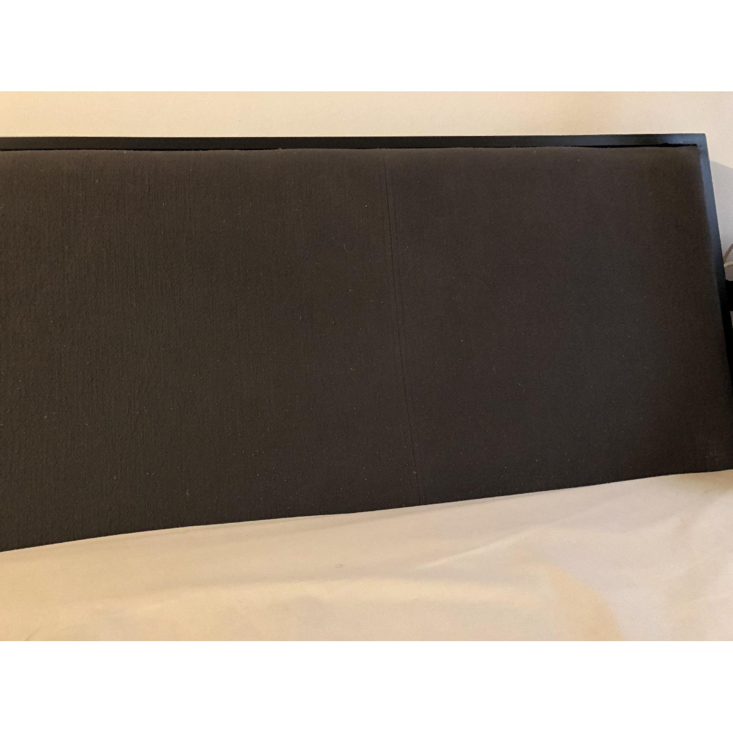 Crate & Barrel Metal Bed Frame w/ Upholstered Headboard - image-3