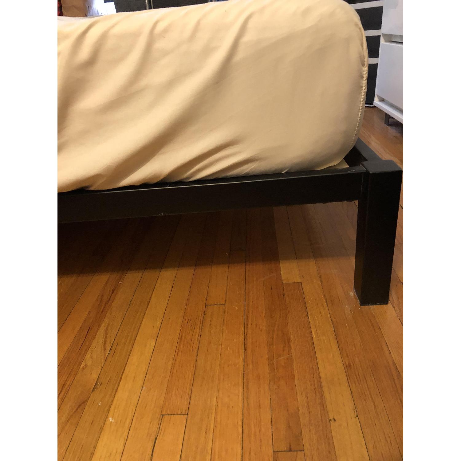 Crate & Barrel Metal Bed Frame w/ Upholstered Headboard - image-4