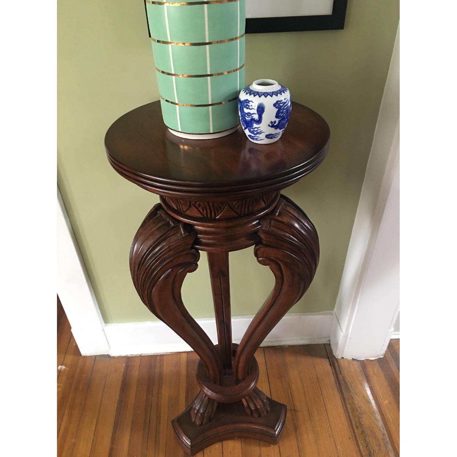 Antique Style Decorative Wood Pedestal Side Table - image-3
