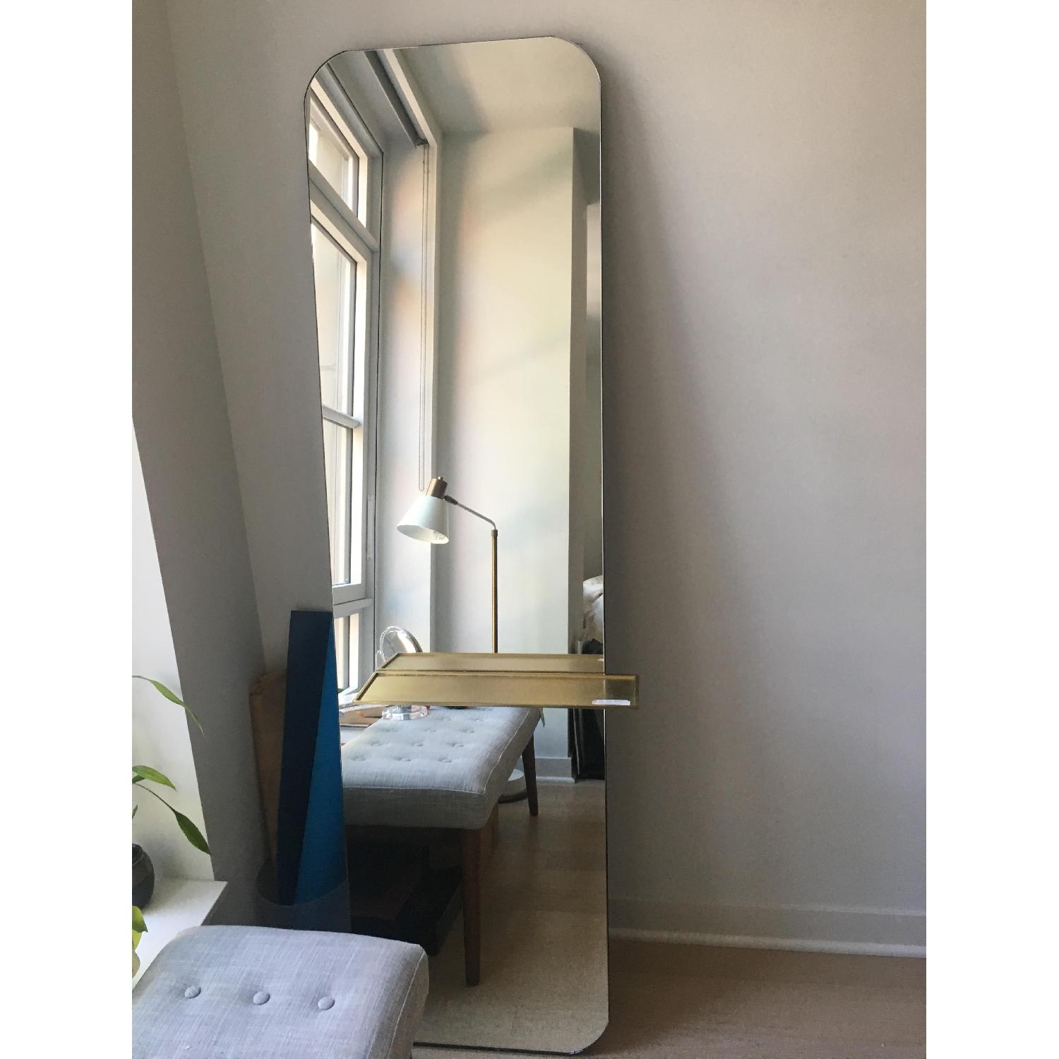 West Elm Floating Mirror w/ Shelf AptDeco