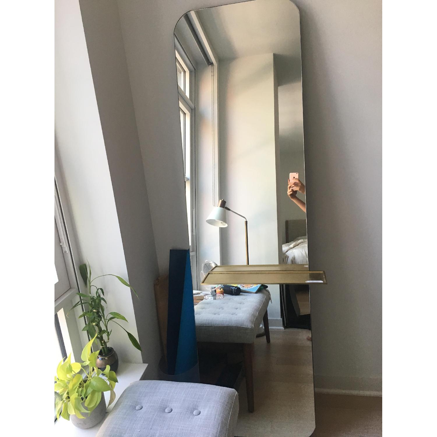 West Elm Floating Mirror w/ Shelf AptDeco