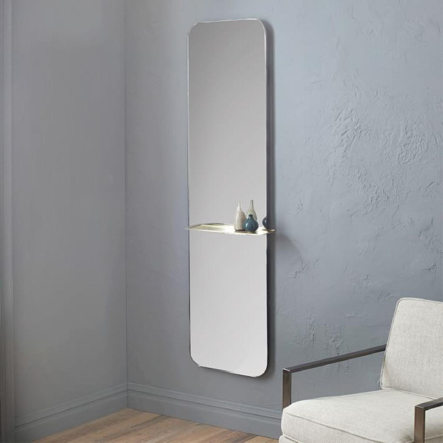 West Elm Floating Mirror w/ Shelf AptDeco