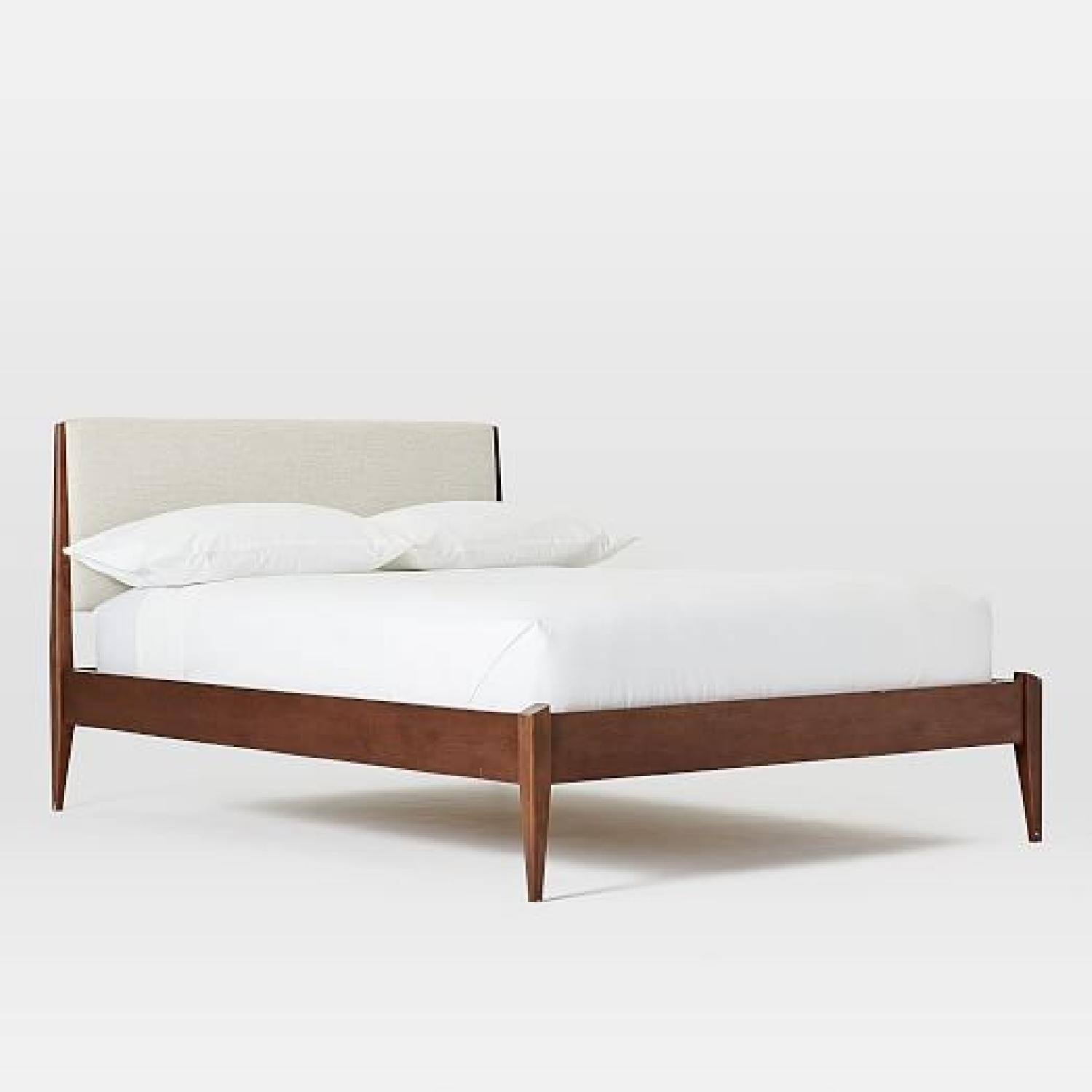 West Elm Modern Bed in Linen Weave - image-1