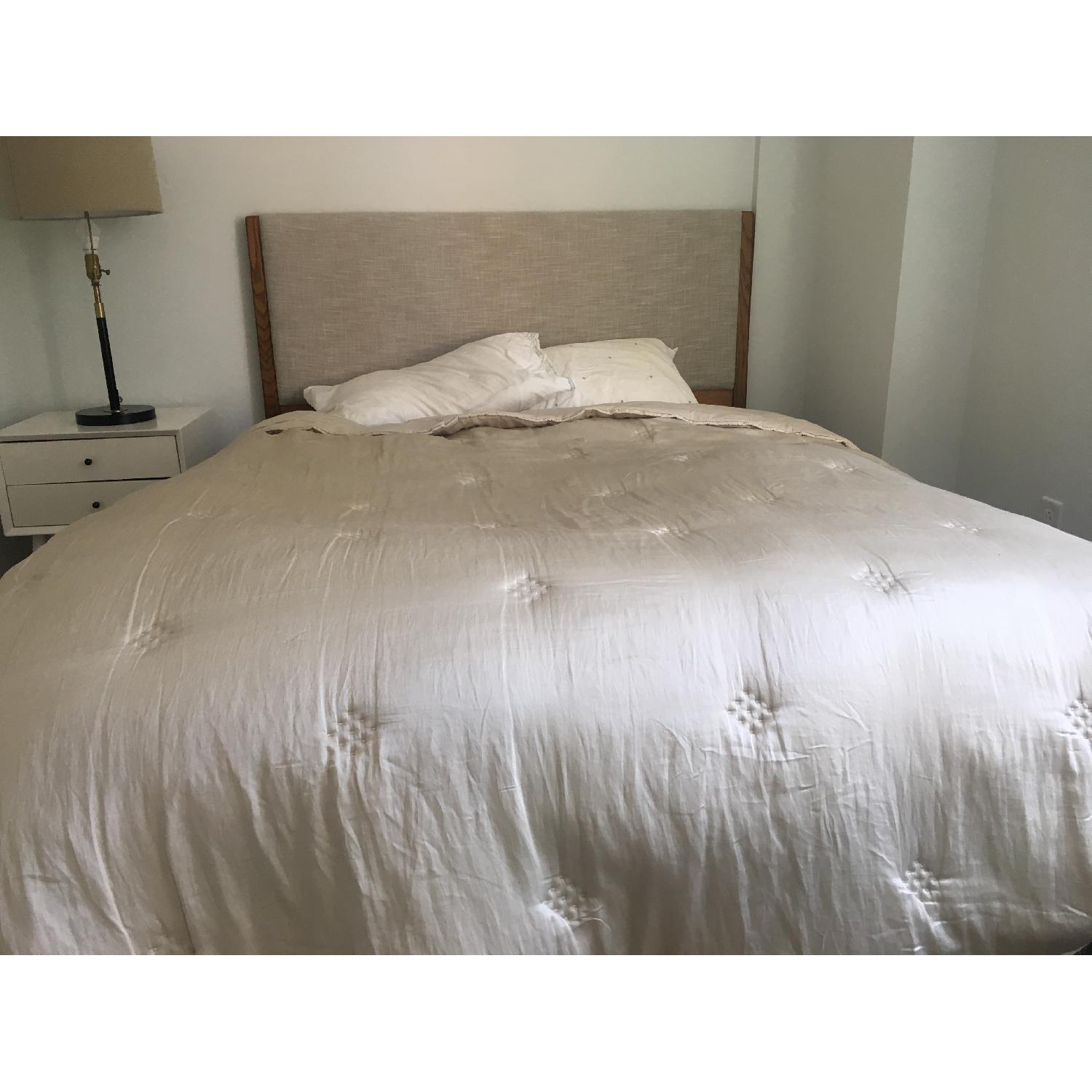 West Elm Modern Bed in Linen Weave - image-2