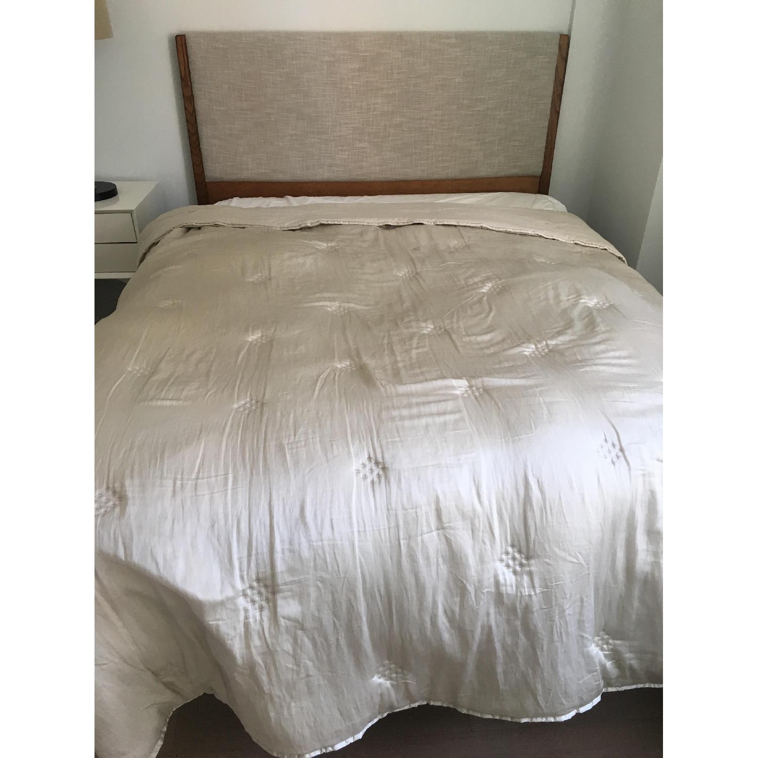 West Elm Modern Bed in Linen Weave - image-3