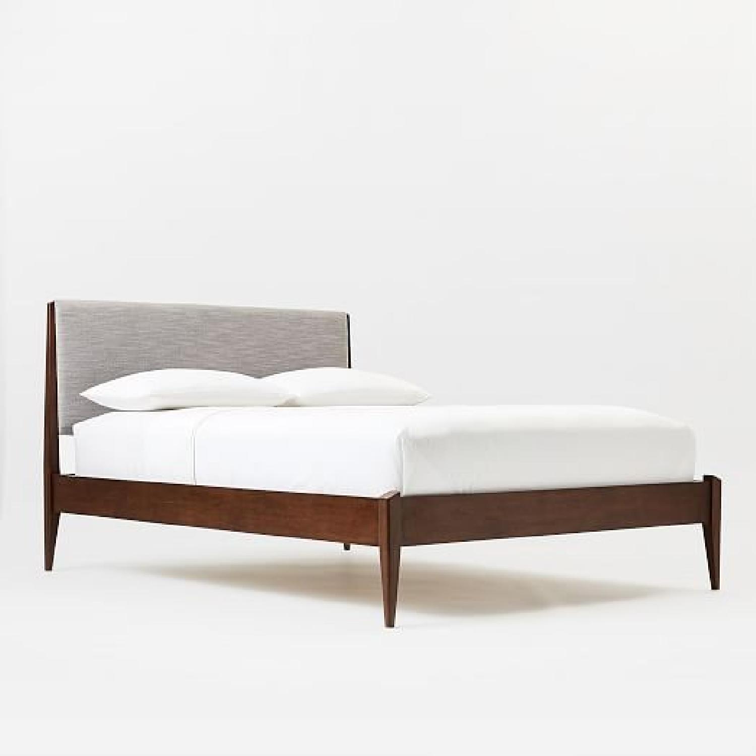 West Elm Modern Bed in Linen Weave - image-0