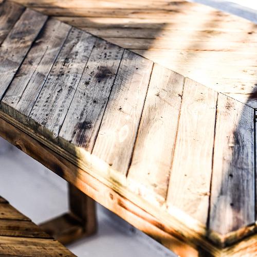 Creative X Soul Handmade Chevron Torched Table w/ Bench