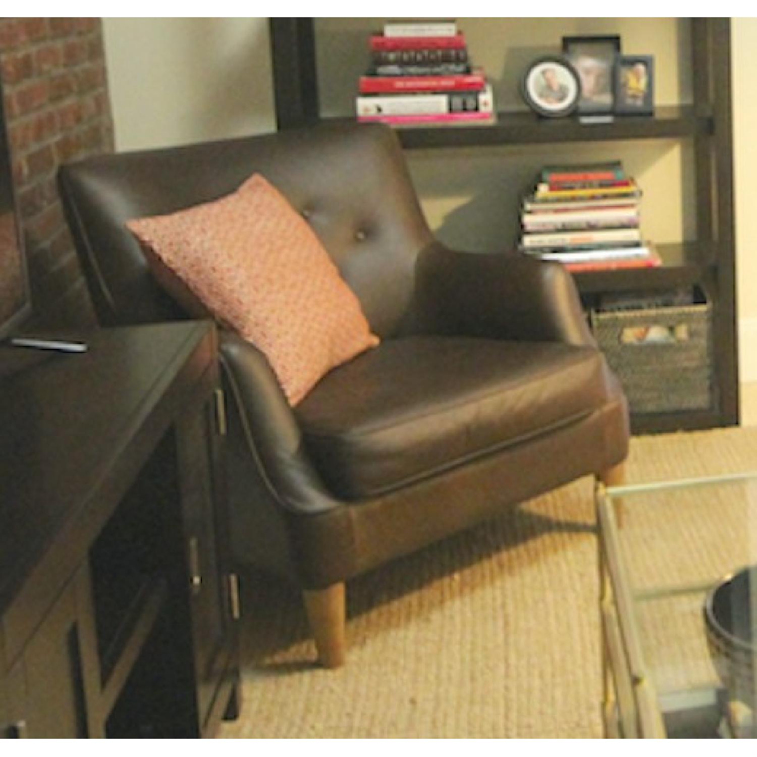 West Elm Livingston Club Chair in Brown Leather - image-1