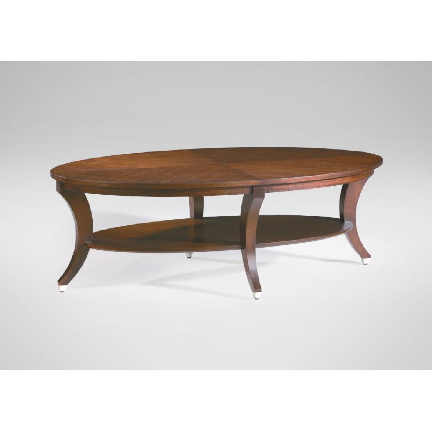Ethan Allen Adler Oval Coffee Table AptDeco