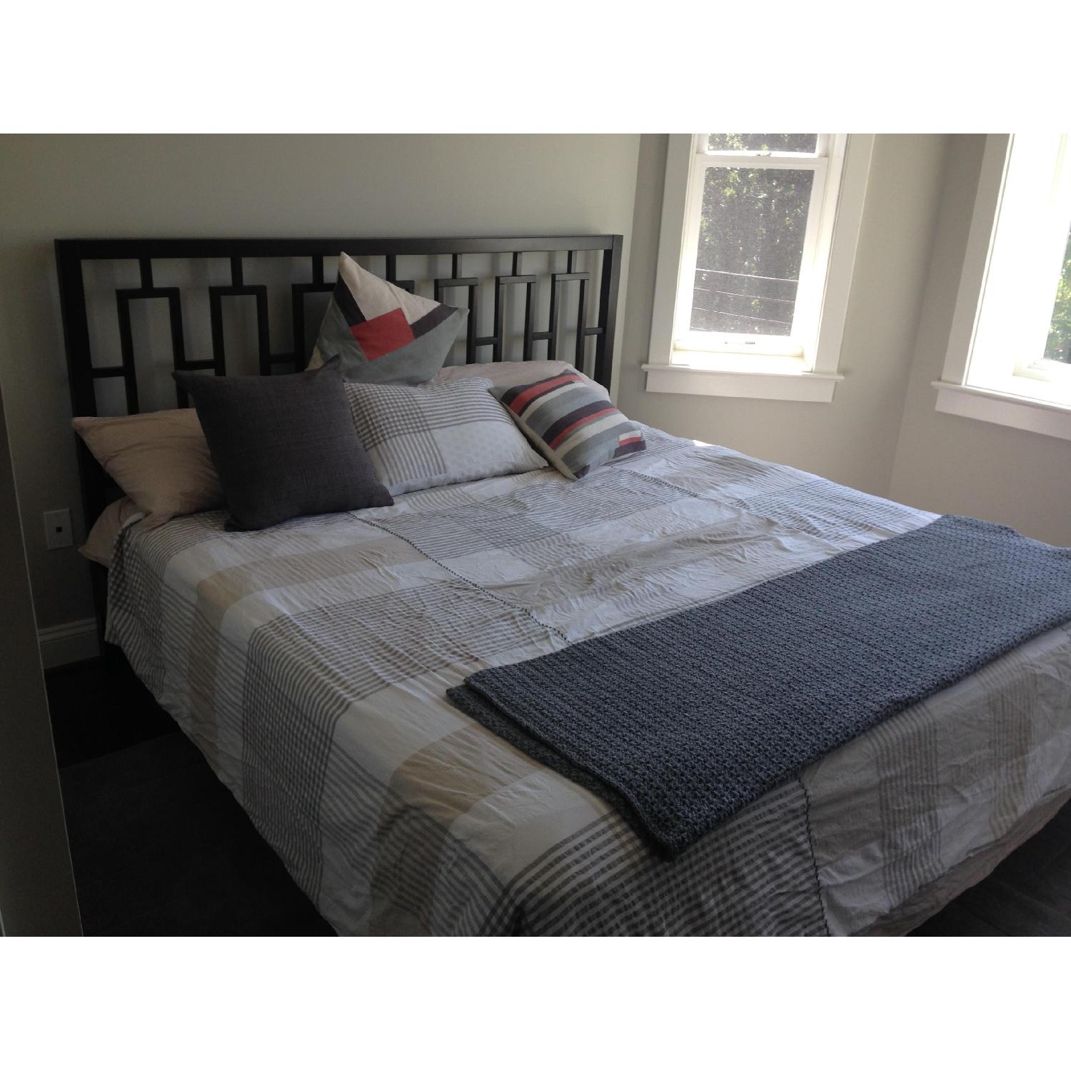 West Elm Window Bed Frame w/ Headboard in Chocolate Finish - image-2