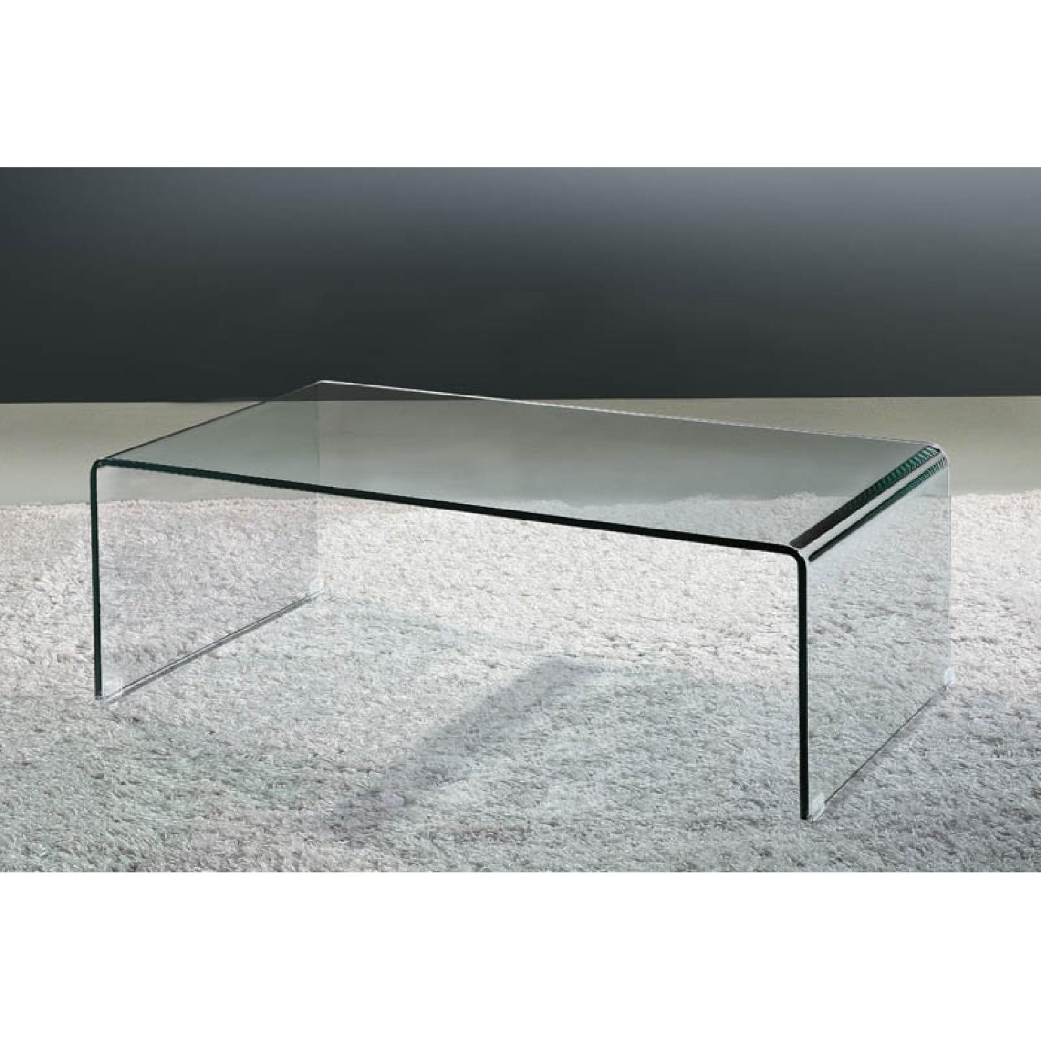 Viva Modern Arch Waterfall Glass Coffee Table - AptDeco