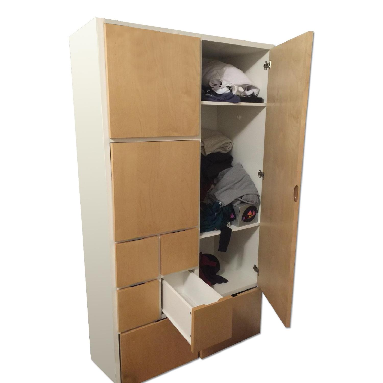 Ikea White & Birch Armoire + Chest of Drawers AptDeco