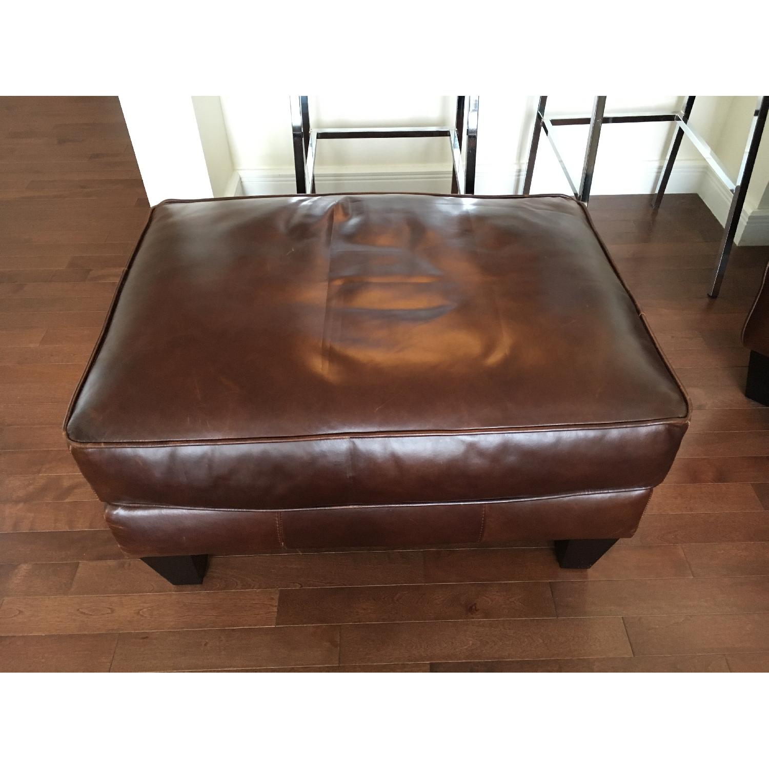 Boston Interiors Leather Chair & Ottoman - image-3