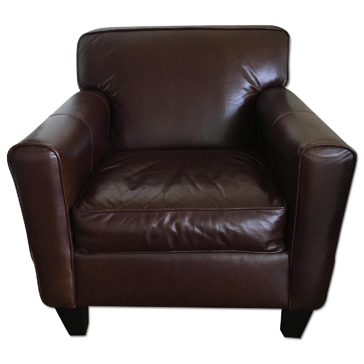 Boston Interiors Leather Chair & Ottoman - image-7
