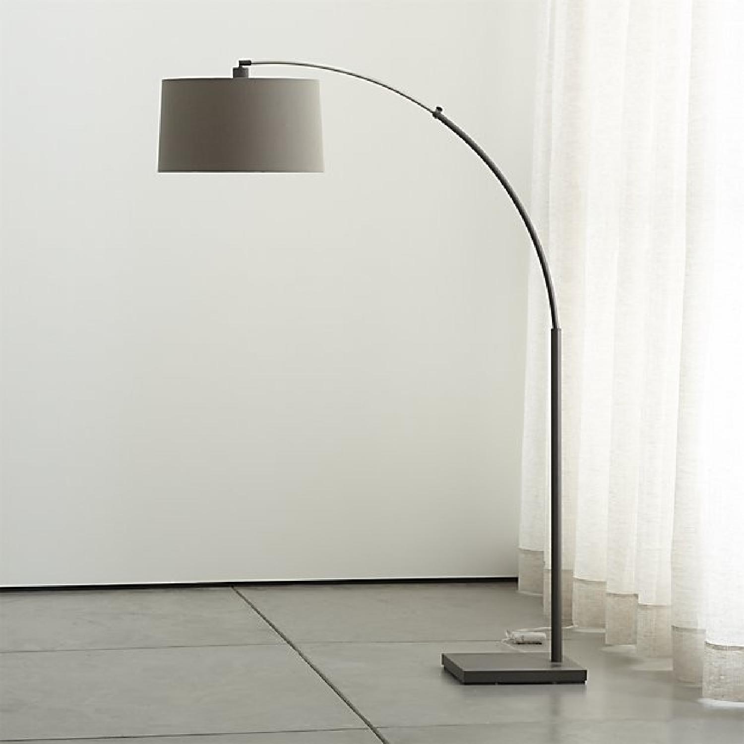 Crate & Barrel Dexter Floor Lamp w/ Grey Shade - image-1