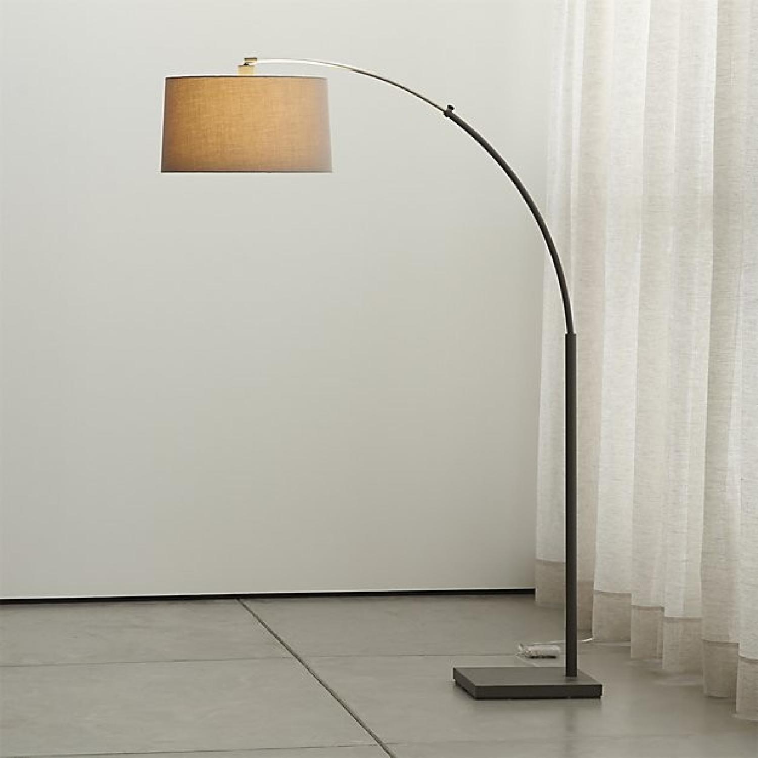 Crate & Barrel Dexter Floor Lamp w/ Grey Shade - image-6