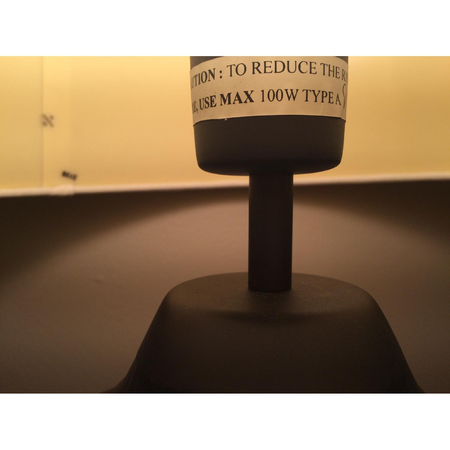 Hammered Metal Table Lamp w/ Fabric Shade - image-2