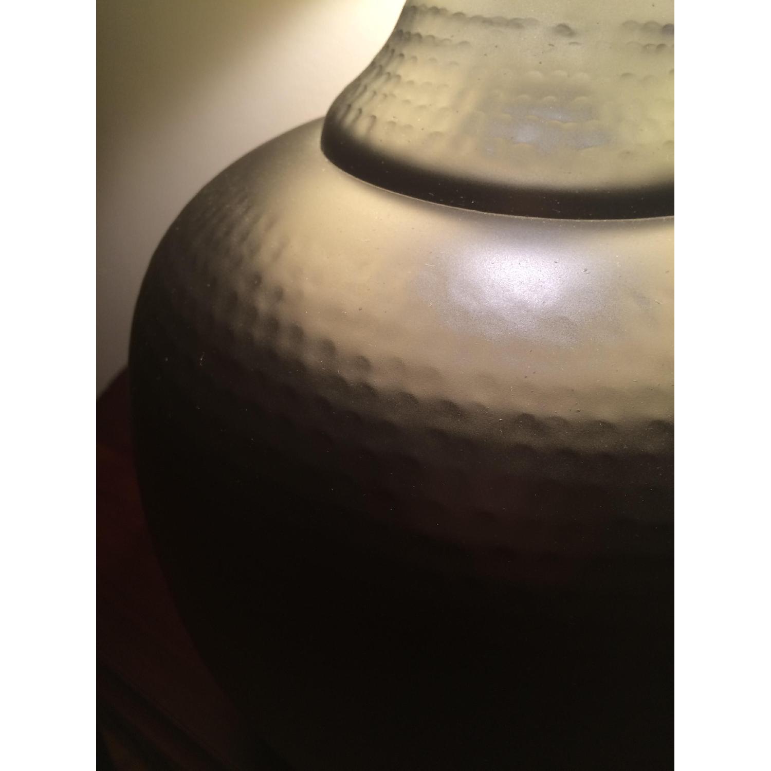 Hammered Metal Table Lamp w/ Fabric Shade - image-4