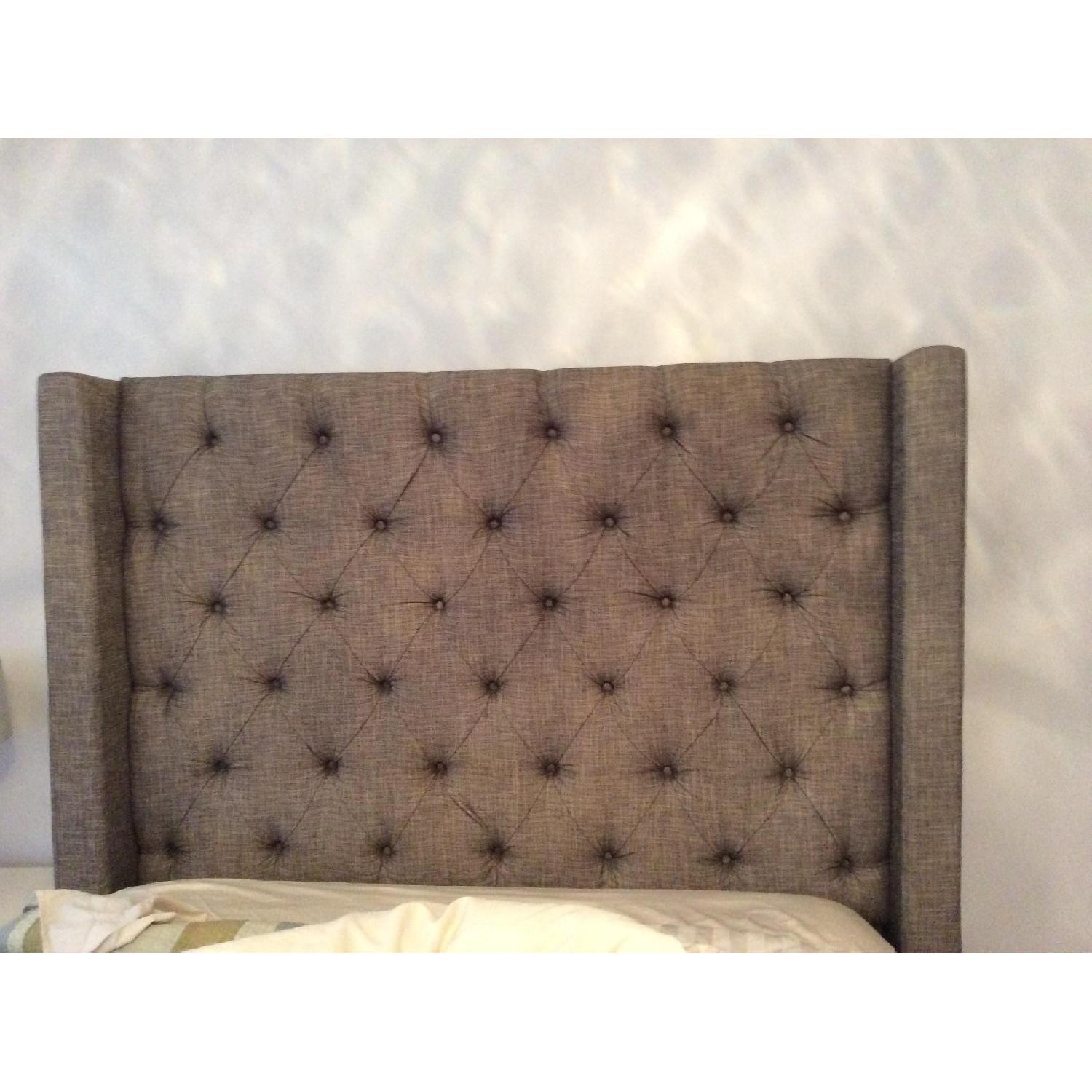 Ashley's Grey Upholstered Tufted Sorinella Queen Bed - image-2