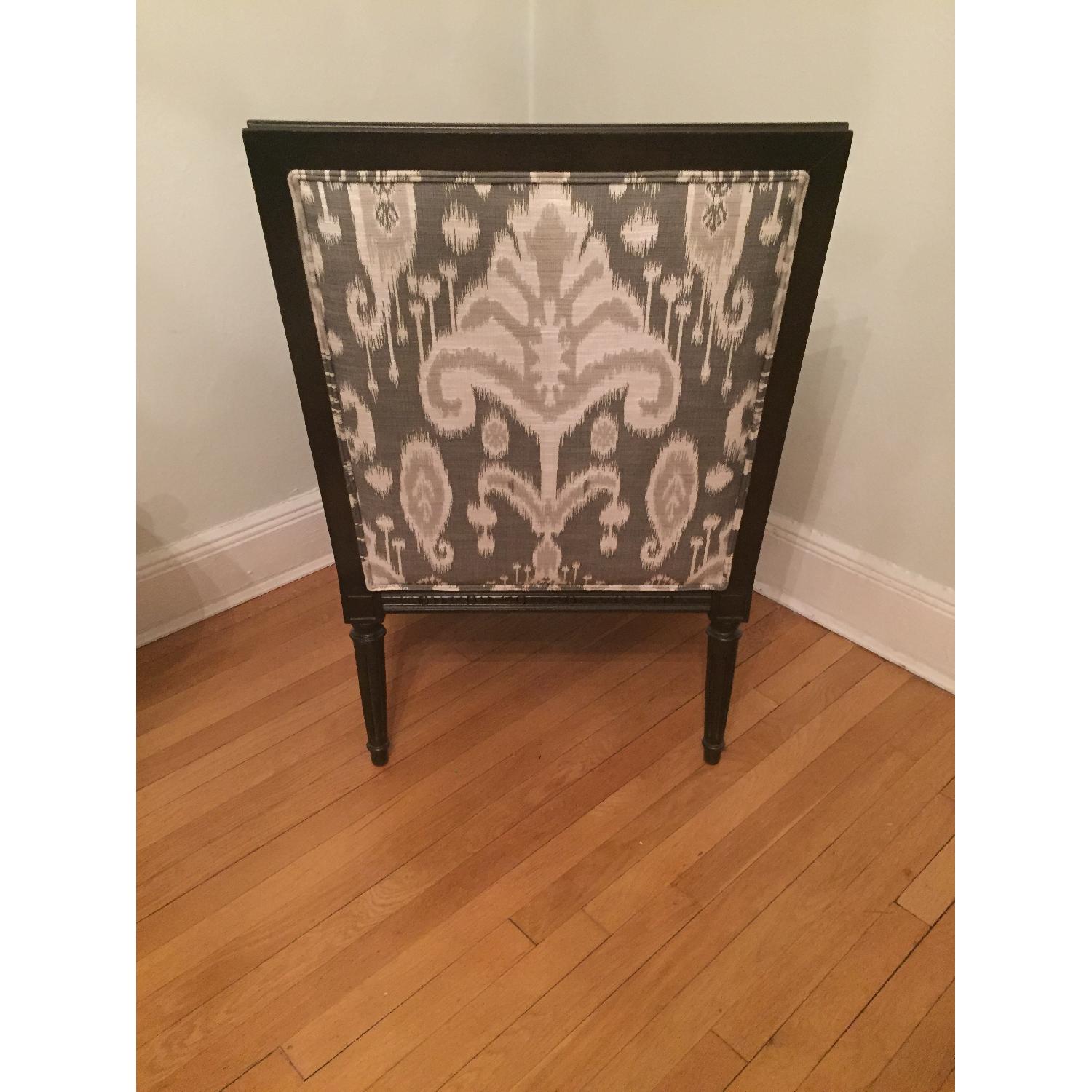Ethan Allan Grey Ikat Patterned Arm Chair - image-3
