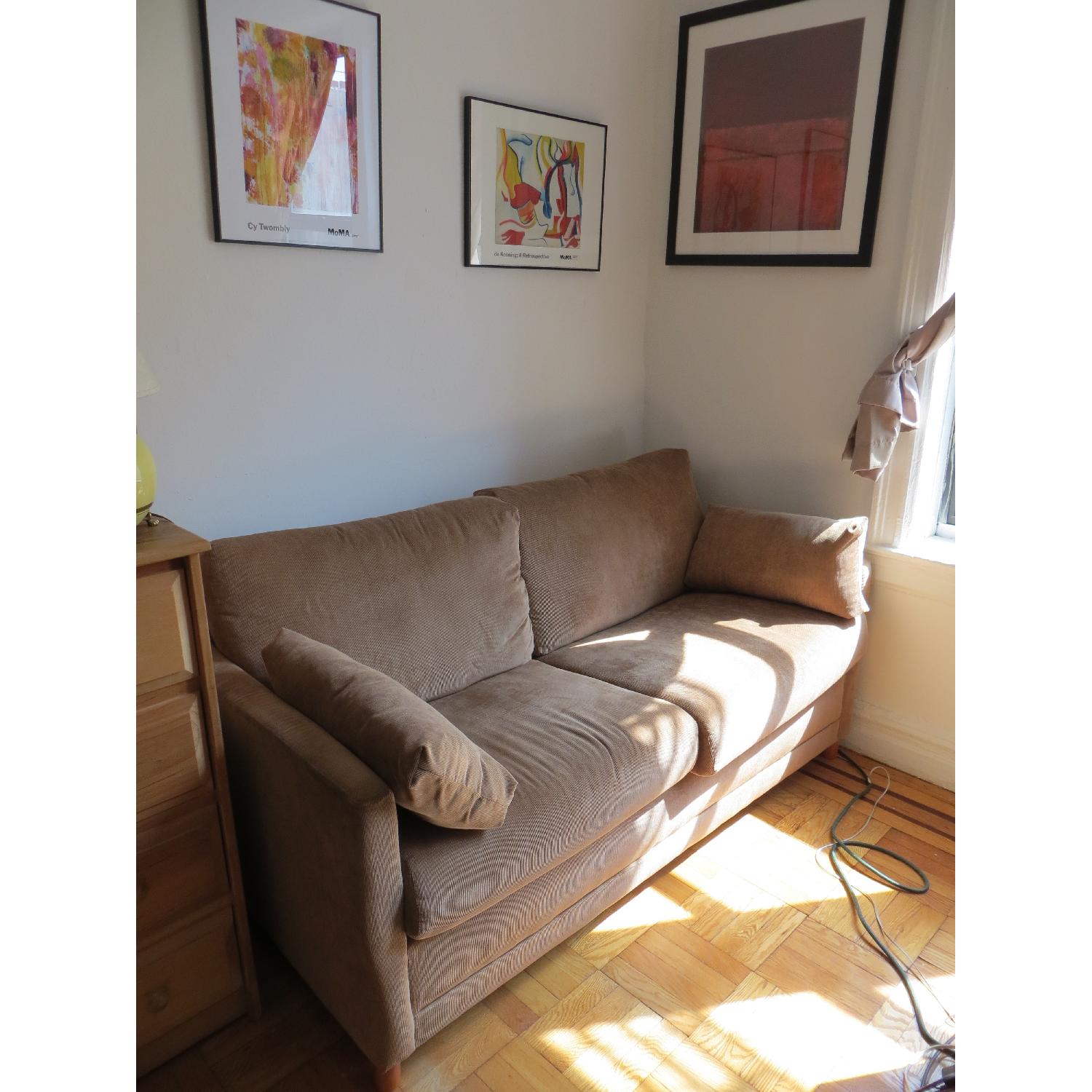 Jennifer Convertibles CoffeeBrown Corduroy Sleeper Loveseat AptDeco