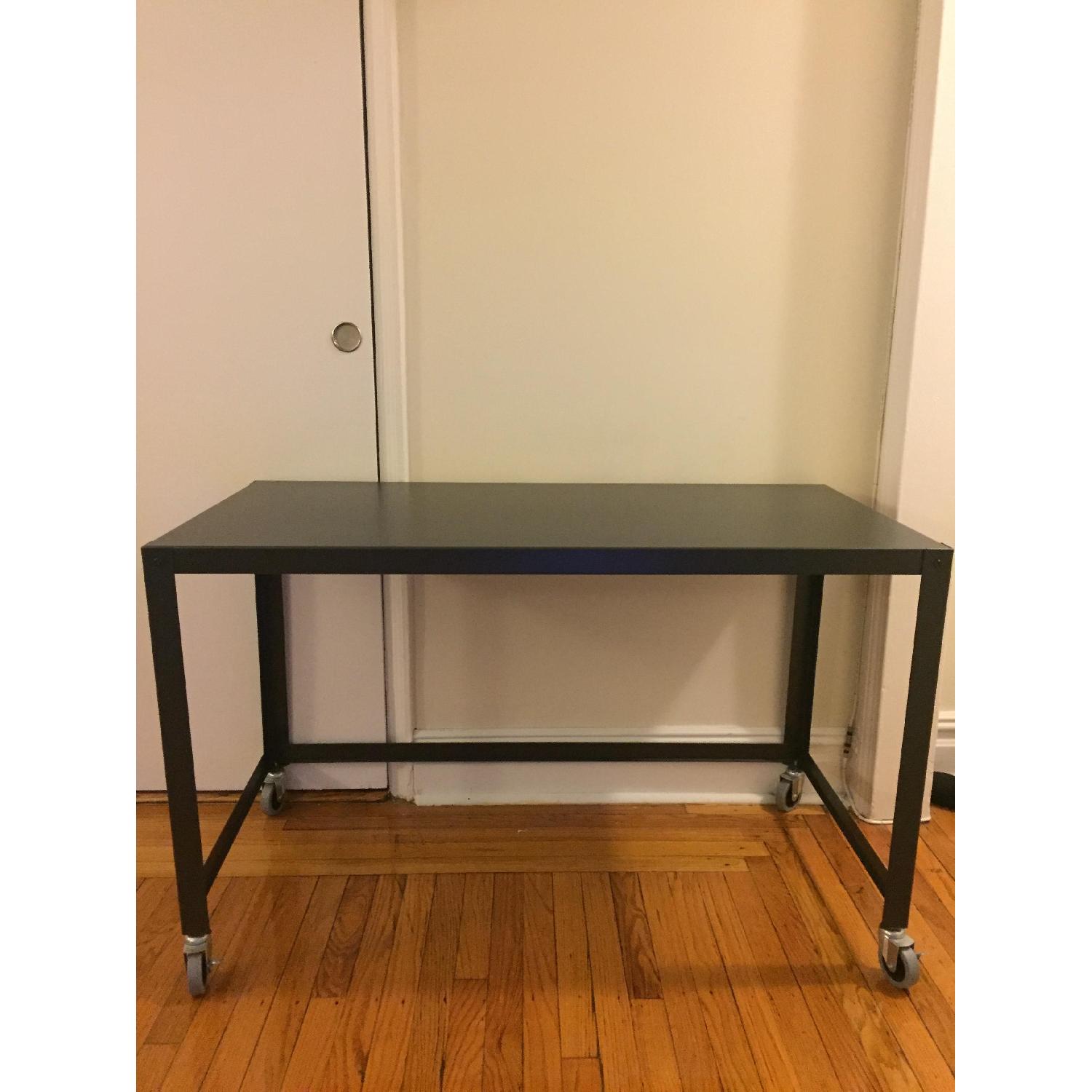 CB2 GoCart Carbon Rolling Desk AptDeco