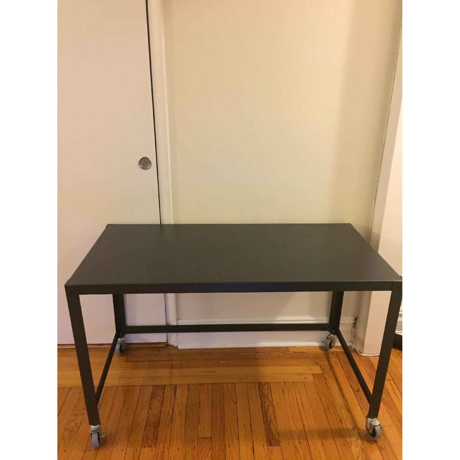 CB2 GoCart Carbon Rolling Desk AptDeco