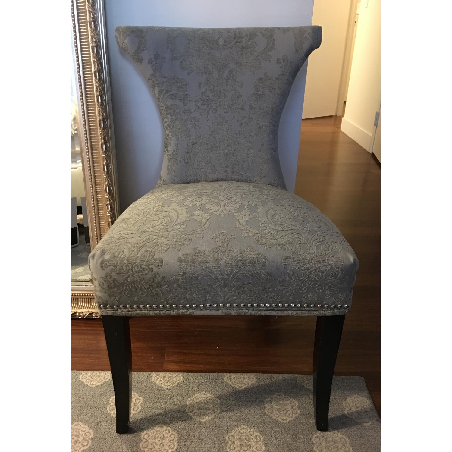 Victorian-Inspired Dusty Blue Accent Chairs - Pair - image-1