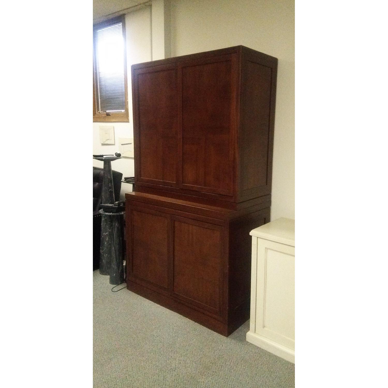 Bamboo & Mahogany Transitional Entertainment Center - image-1