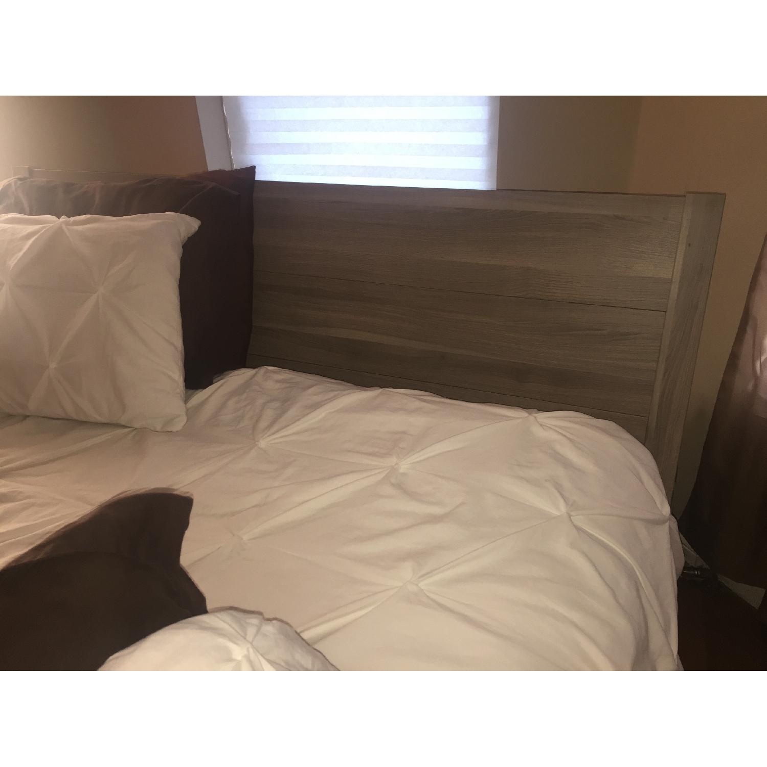 Ikea Nyvoll Grey-Brown Queen Bed Frame - image-2