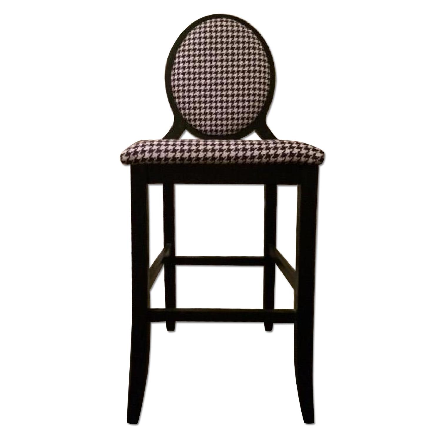 Black & White Checkered Morris Oval Back Bar Stool AptDeco