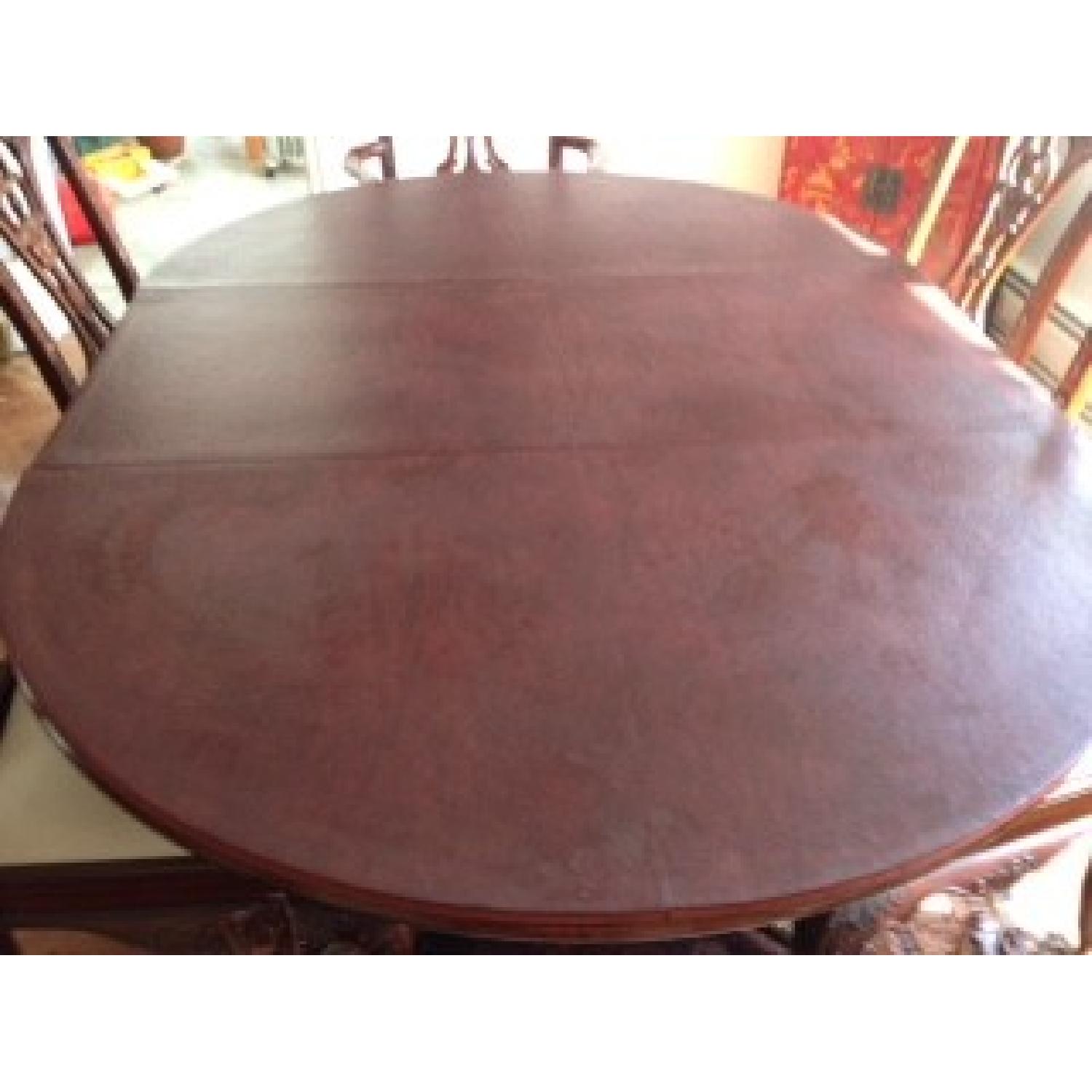 Henredon Pedestal Dining Table w/ Leaf & 6 Chairs - image-1