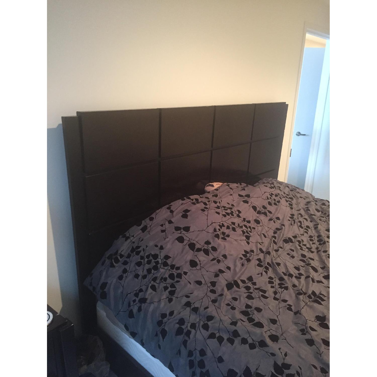 Dark Brown Wood King Bed Frame AptDeco