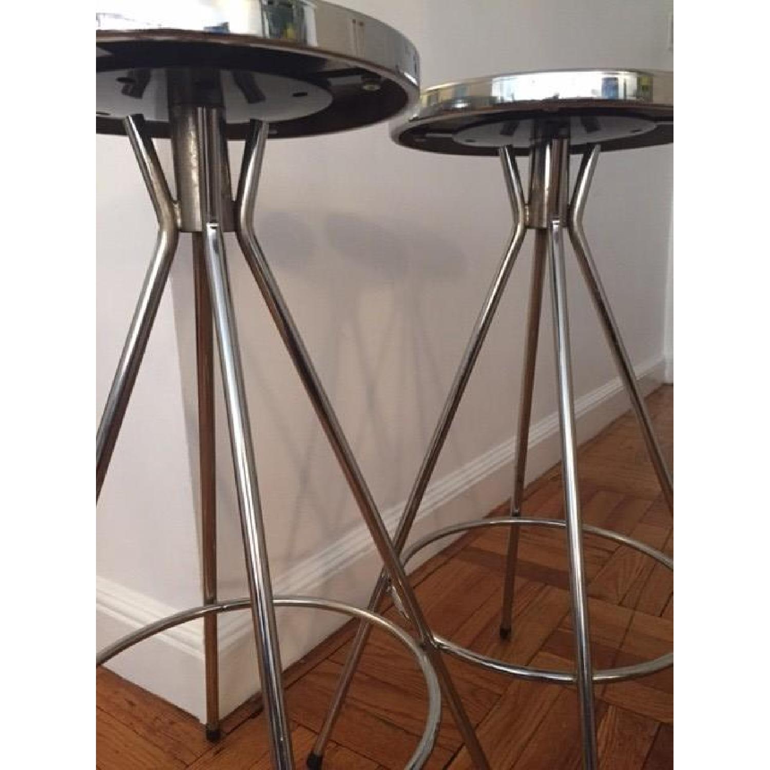 Silver Swivel Bar Stools - Pair - image-7