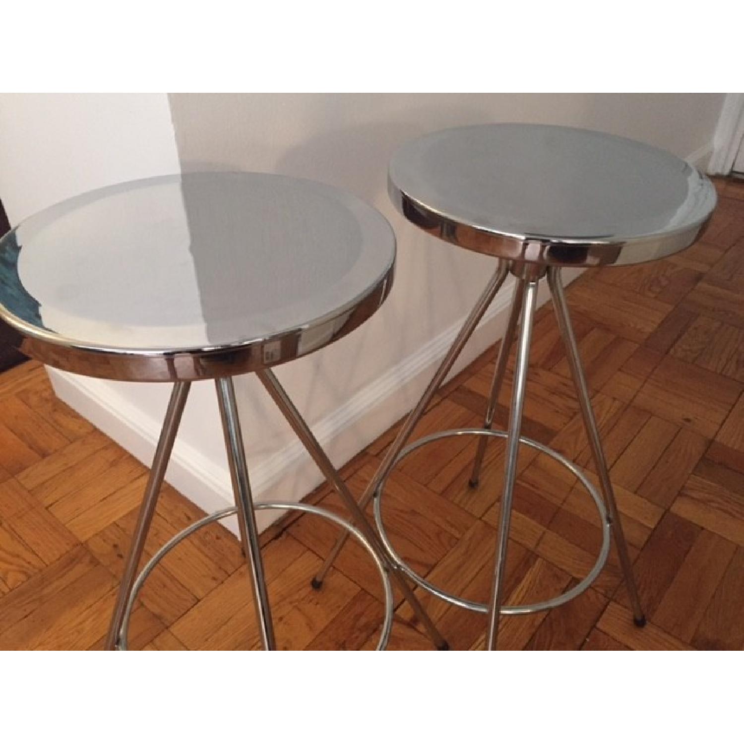 Silver Swivel Bar Stools - Pair - image-8
