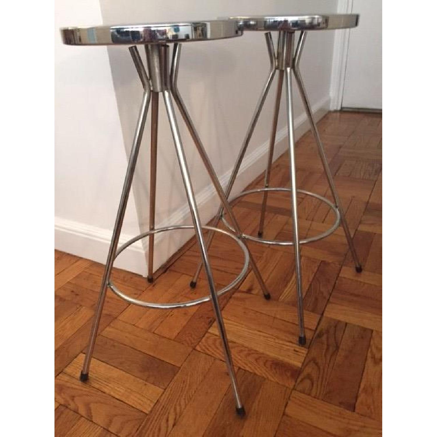 Silver Swivel Bar Stools - Pair - image-10