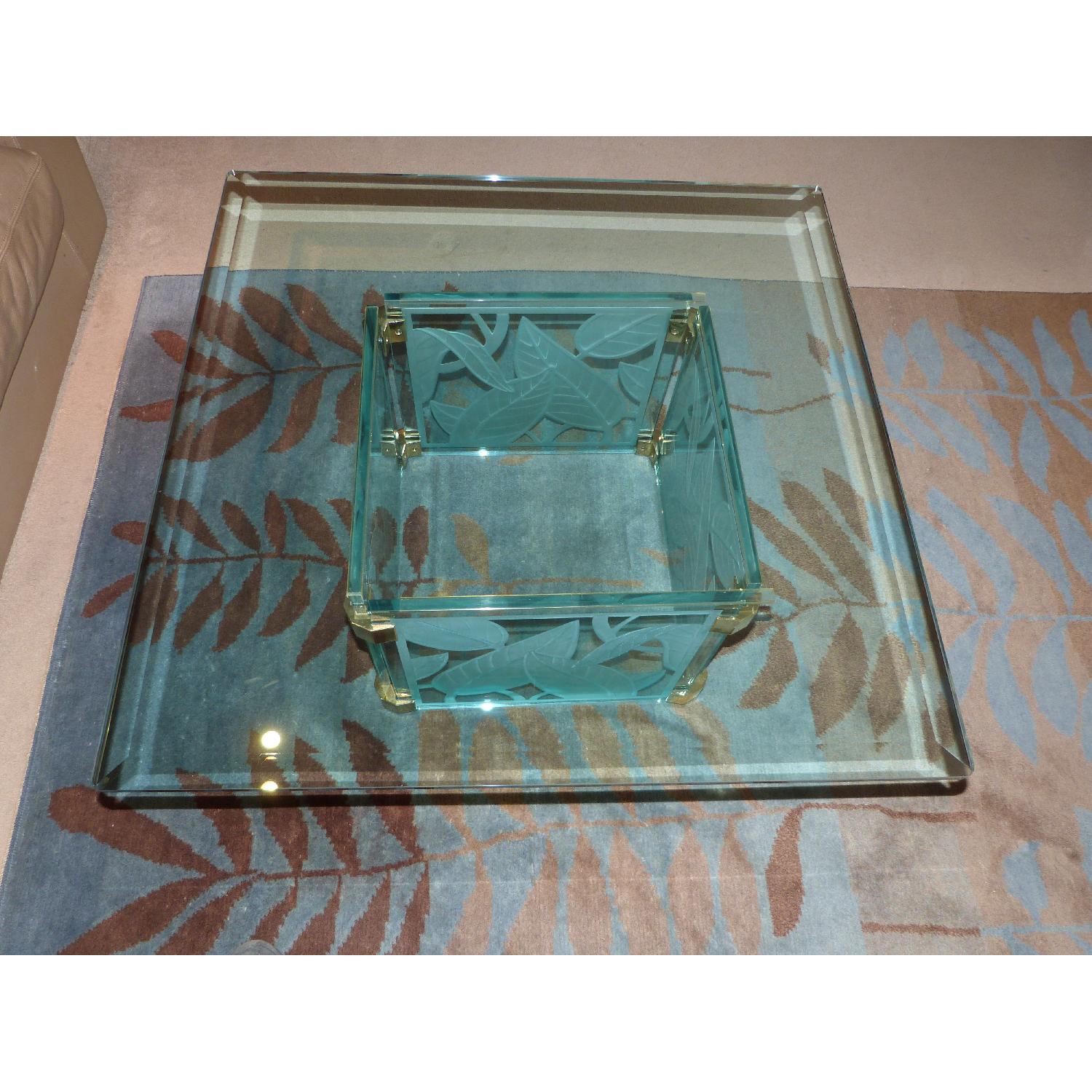 Italian Made Etched Glass Coffee Table - image-6