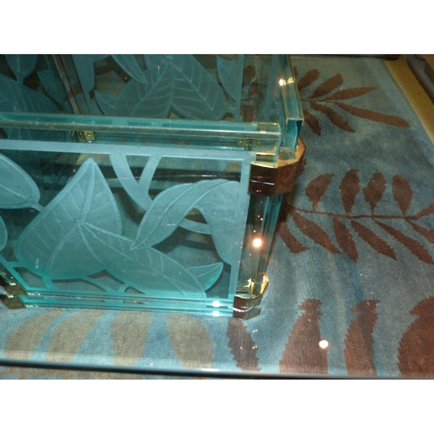 Italian Made Etched Glass Coffee Table - image-7