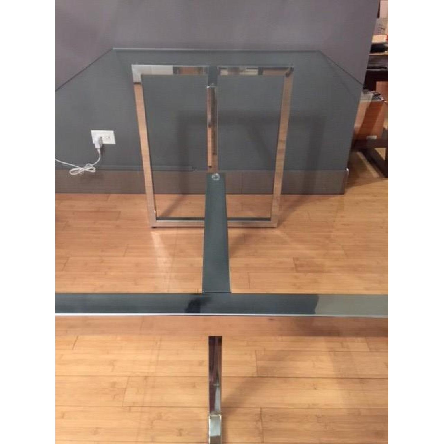 CB2 Silverado Chrome Rectangular Dining Table w/ 4 Chairs - image-3