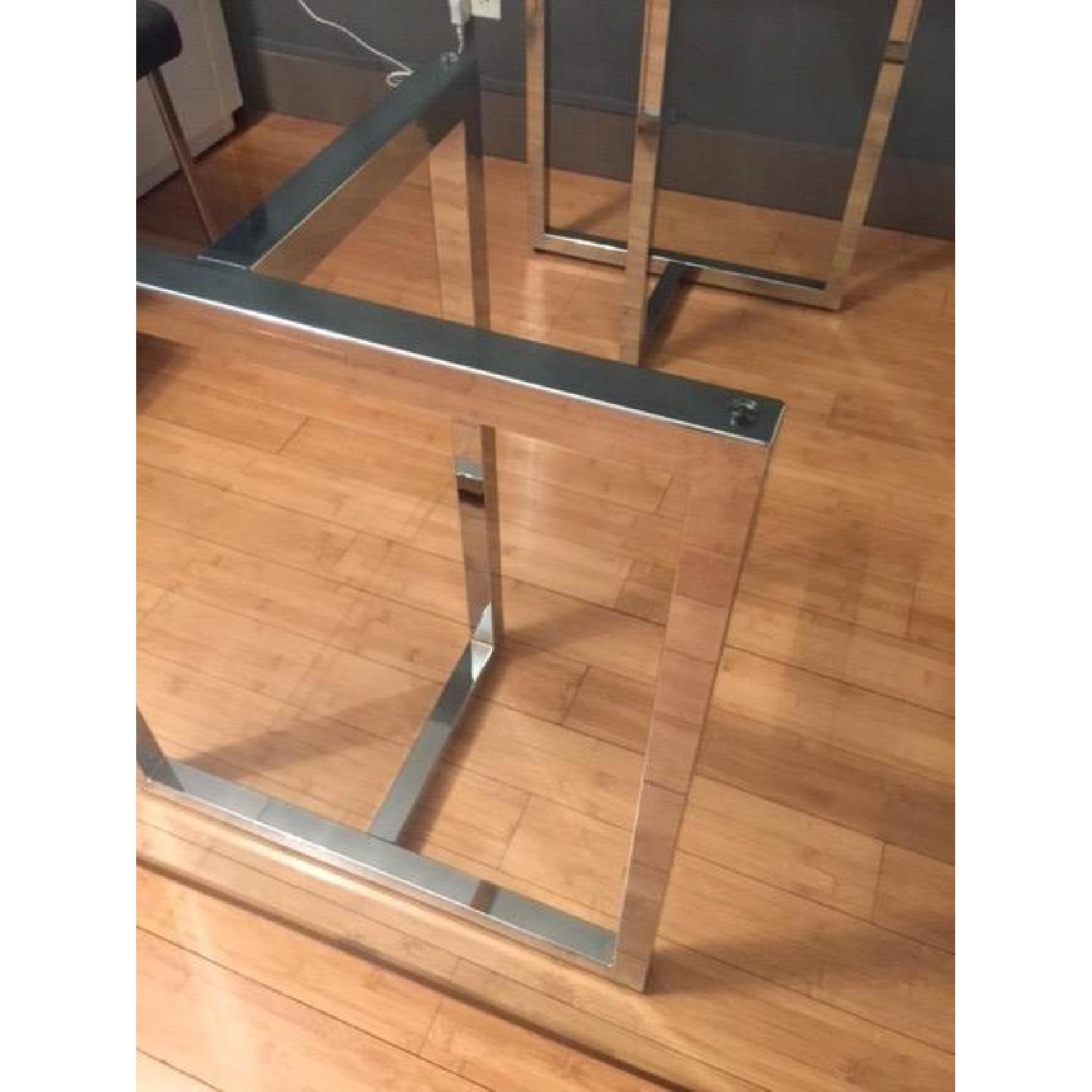 CB2 Silverado Chrome Rectangular Dining Table w/ 4 Chairs - image-4