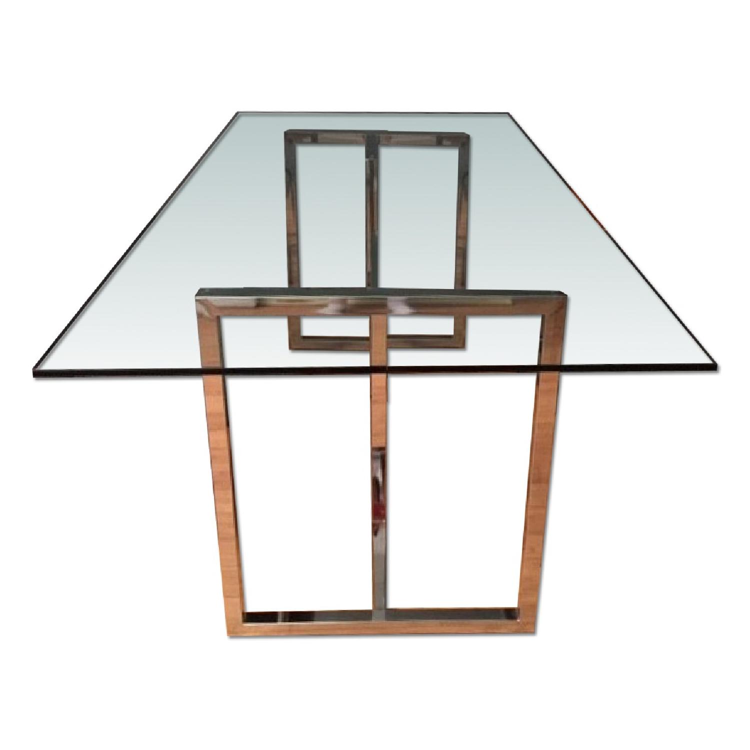 CB2 Silverado Chrome Rectangular Dining Table w/ 4 Chairs - image-12