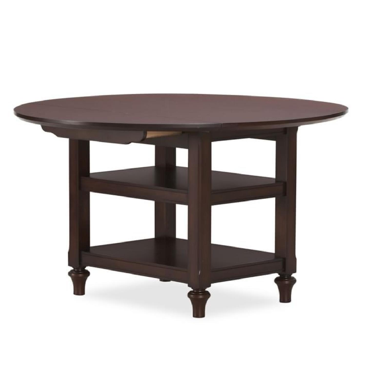 Pottery Barn Shayne Round Drop-Leaf Kitchen Table - AptDeco
