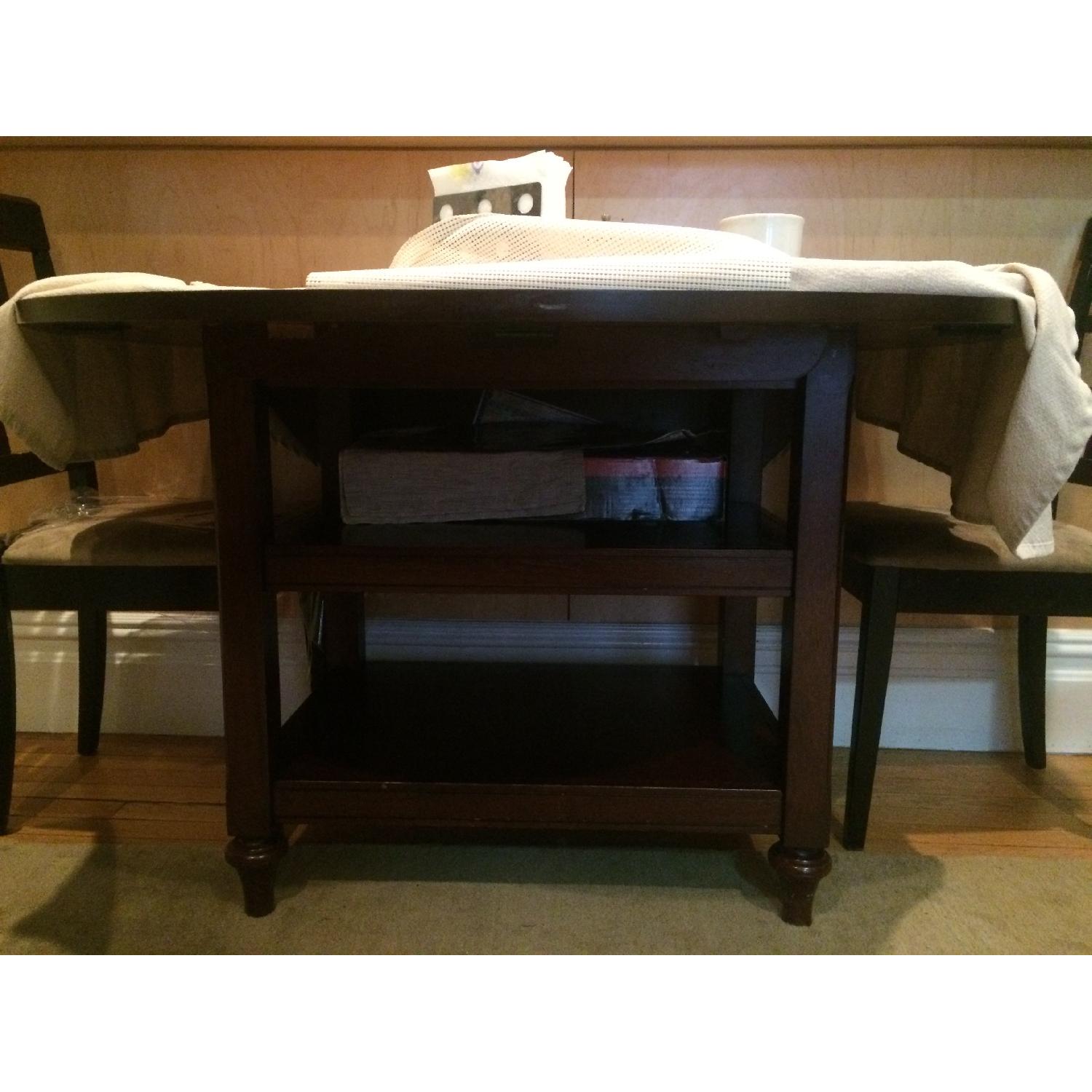 Pottery Barn Shayne Round Drop-Leaf Kitchen Table - AptDeco