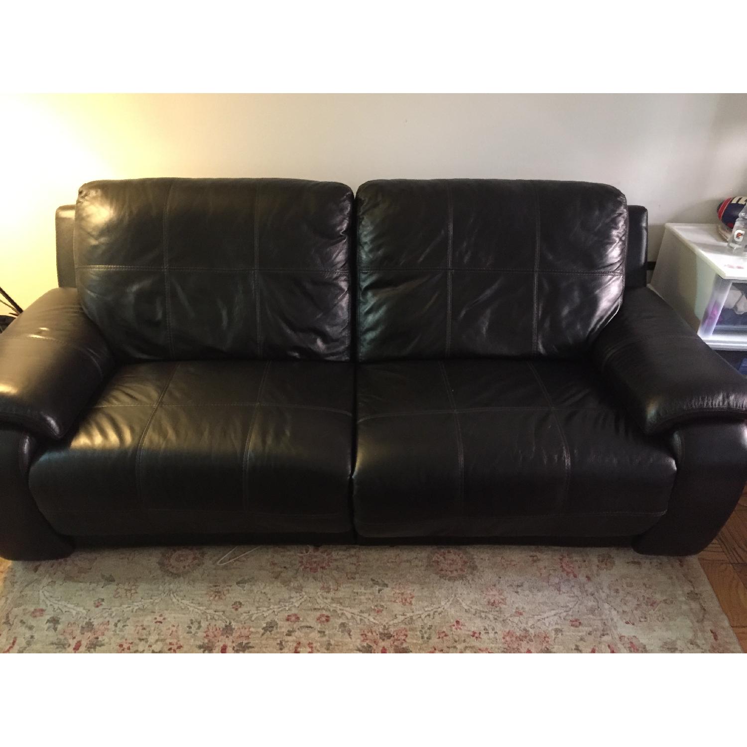 Raymour & Flanigan Alden Leather Power-Reclining Sofa - image-1