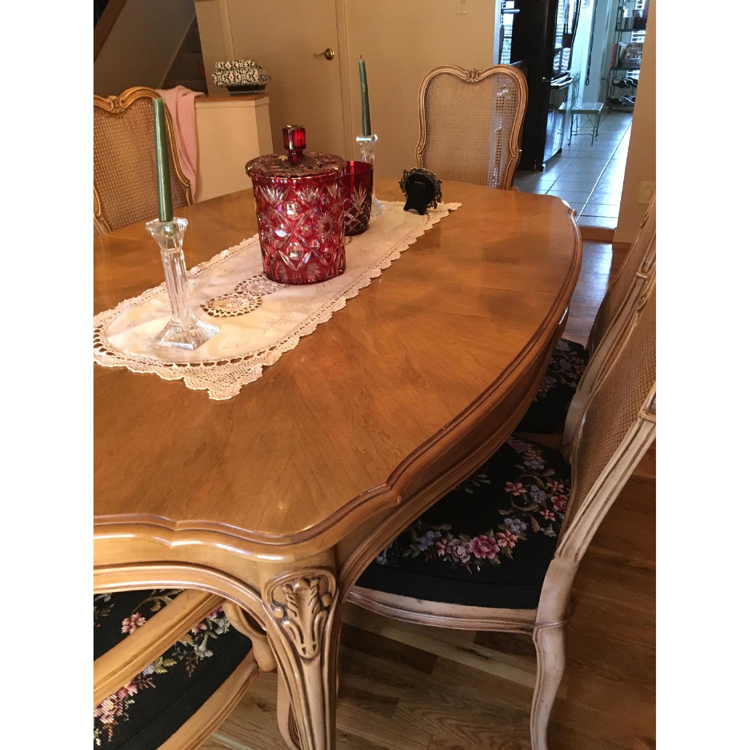 Vintage French Provincial Wood Dining Chairs - Set of 6 - image-2